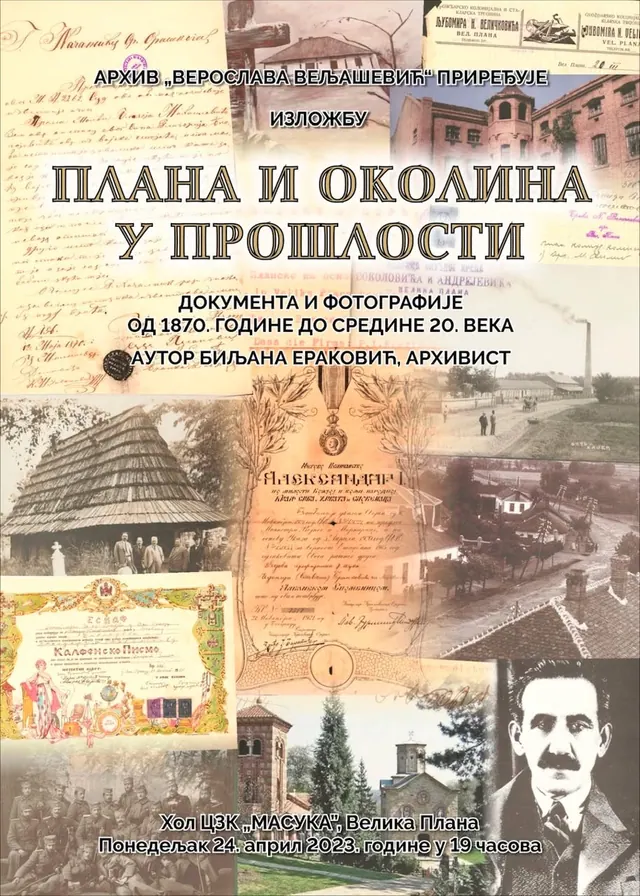 Плакат изложбе „Плана и околина у прошлости“